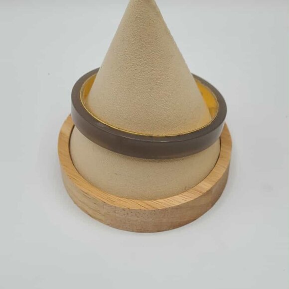 J Crew Taupe Resin Gold Tone Bangle Bracelet - Picture 5 of 8